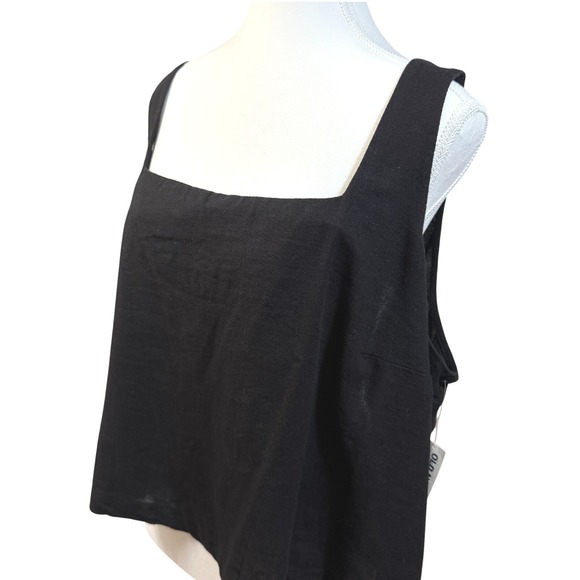 Old Navy Tops - NWT Womens Size 2X Old Navy Black‎ Tank Top linen blend square neck